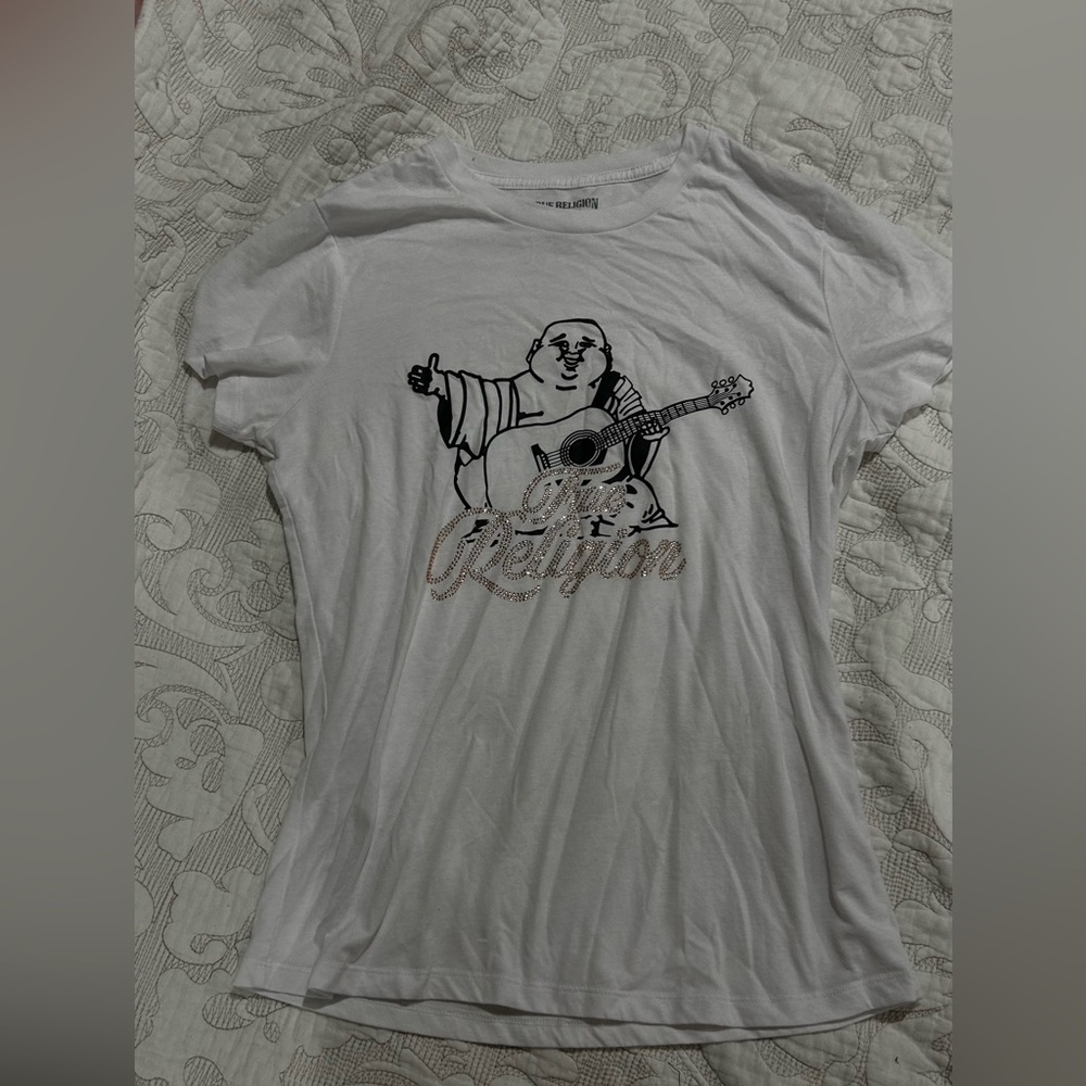 True Religion White Graphic Tee